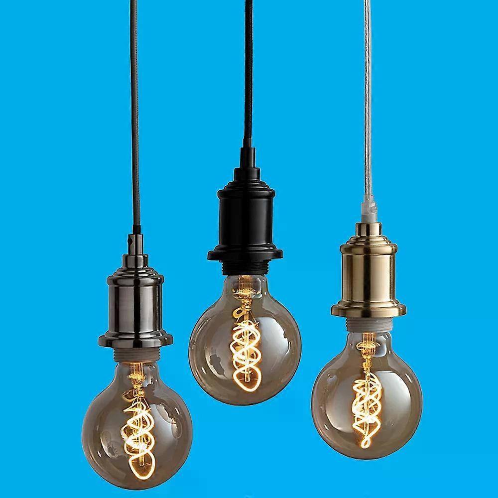 Gold, Silver, or Black Adjustable 1 Metre Ceiling Light Flex Cable, LED, ES E27