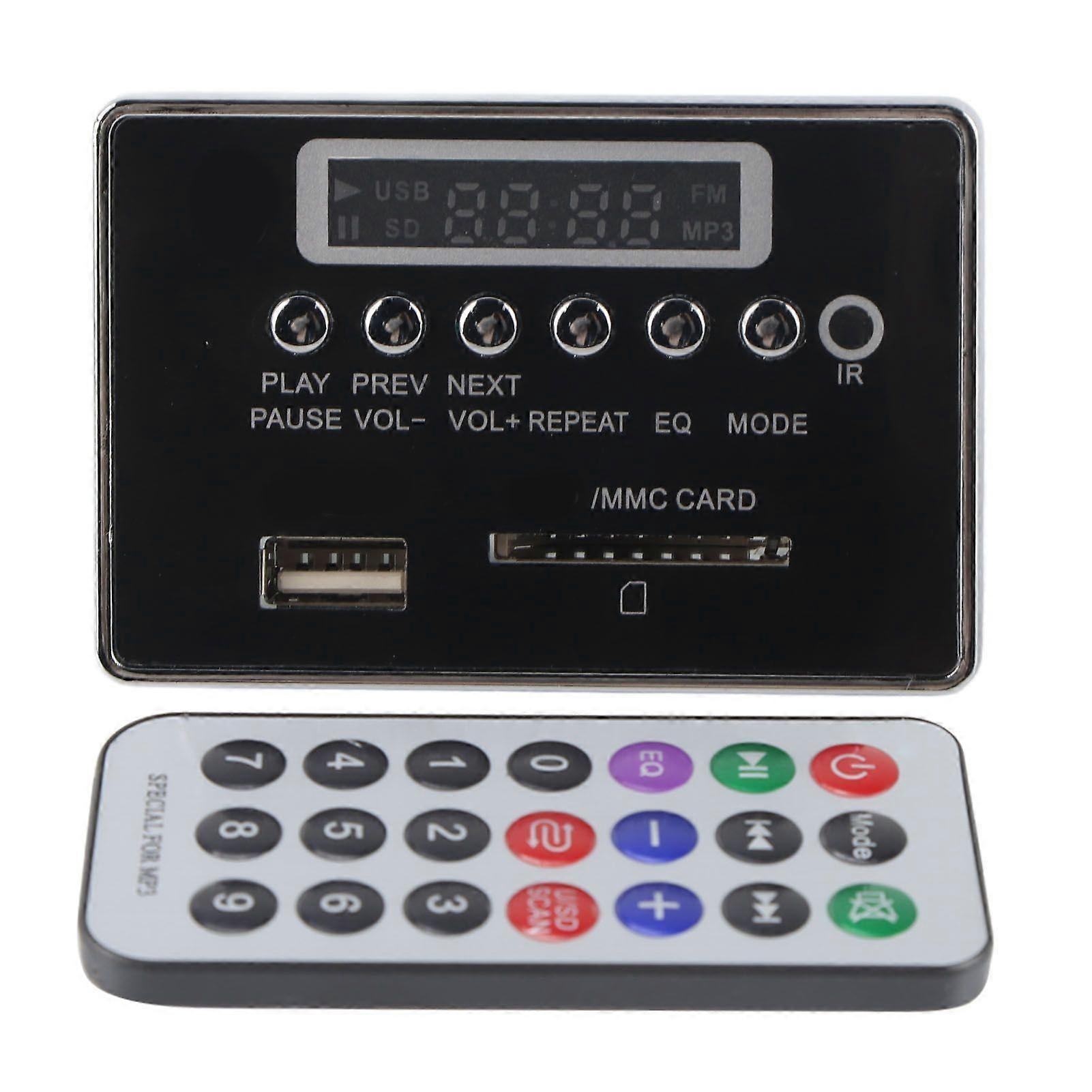 Bluetooth MP3 Decoder Board Audio Module USB Storage Memory FM Radio (Black)