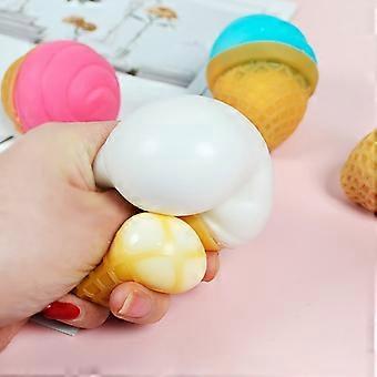 Squeeze Toy Ultra Soft Anti-stress Funny Simulation Food Ice Cream Ball Stress Reliever for Office