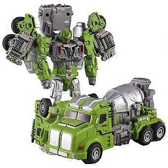 Kid's Car Mixer Truck Transformation Robot Soldier Vehicle Engineering Toy C0I1