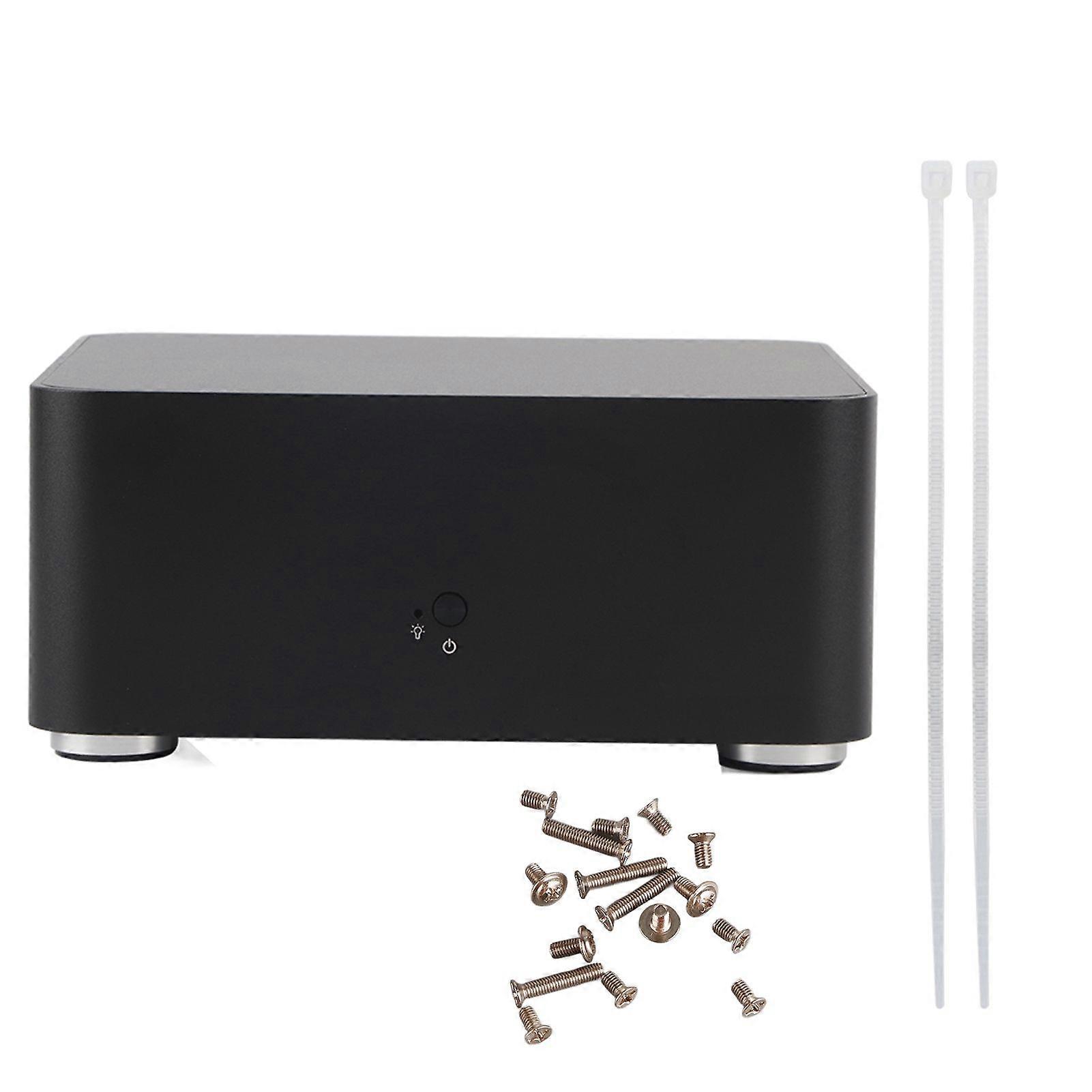 Mini ITX Computer Case Aluminiumslegering HTPC Case Mini PC Computer Case (L80 svart USB2.0)