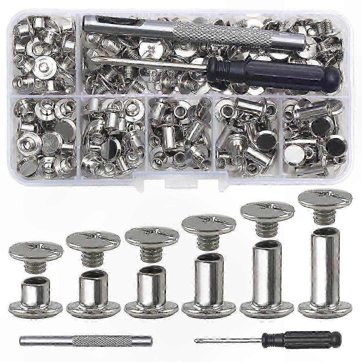 Assorted Decorative Rivets compatible withLeather Crafting M5 Binding Screws PU-Compatible Fasteners
