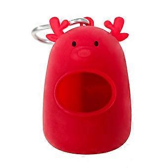 Dog Waste Bag Holder - Cute Elk Silicone with Carabiner Clip