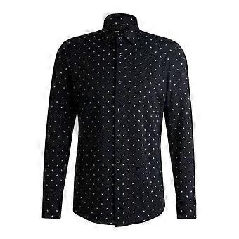 Boss Mens Dotted Point Collar Long-Sleeved Shirt