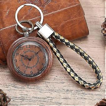 Fashion Vintage Wooden Quartz Movement Wood Case Pocket Watch  Watches