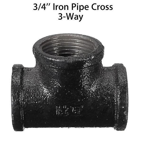3/4 Inch 3-way Malleable Iron Threaded Cross Pipe Plumbing Fitting Connector