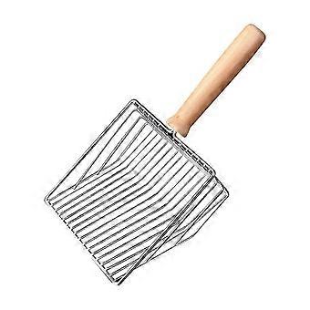 Cat Litter Scoop Metal Wire Cat Poop Scooper Cat Litter Sifting Shovel with Solid Wood Handle for Litter Box Cat Waste Cleaning 26-27