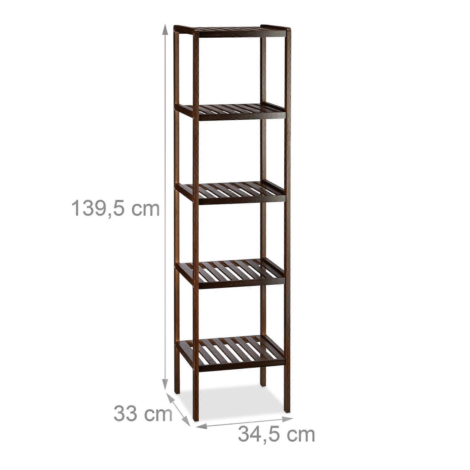 Bathroom shelf bamboo dark brown