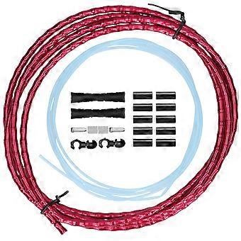 Compatible with 1.8-meter mountain bike brake cable housing kit, aluminum alloy shifter cable housing, red.