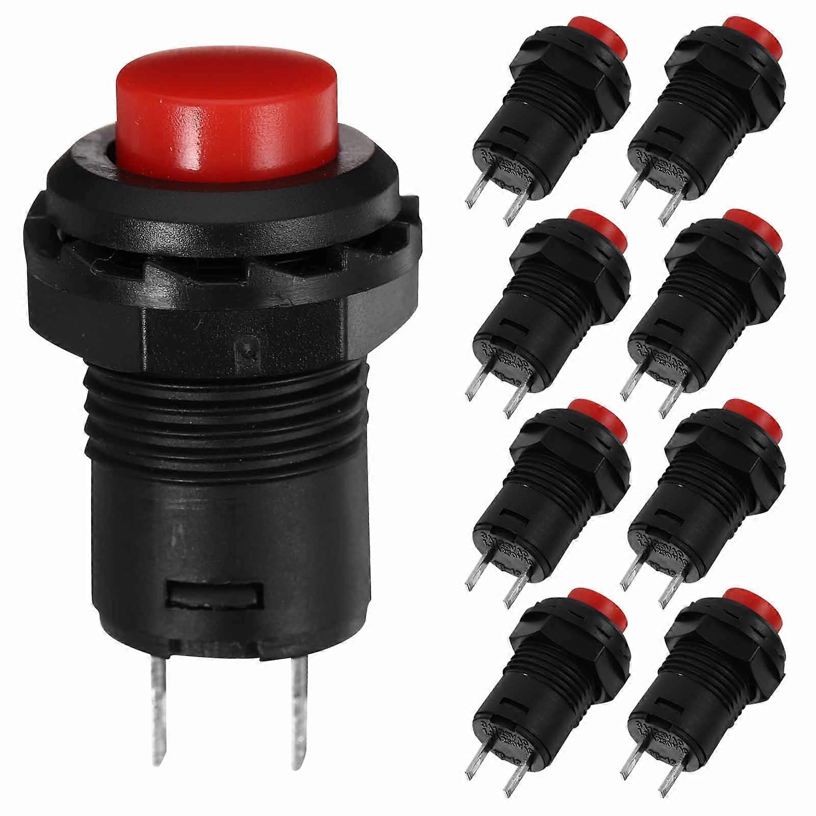 12Pcs Self Locking Push Button Switch Circuit Panel Cutout Momentary Button