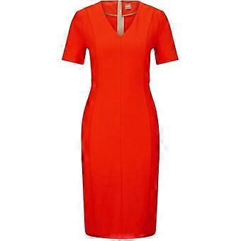 Boss Womens/Ladies Damaisa V Neck Slim Short-Sleeved Midi Dress