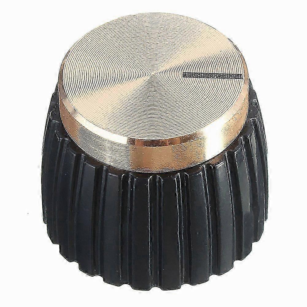 10x Guitar AMP Amplifier Knobs Push-on Black+Gold Cap suitable for Amplifier
