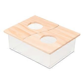 Sand Bath Basin Acrylic Hamster Bathtub for 3Pcs Hamster Accessories