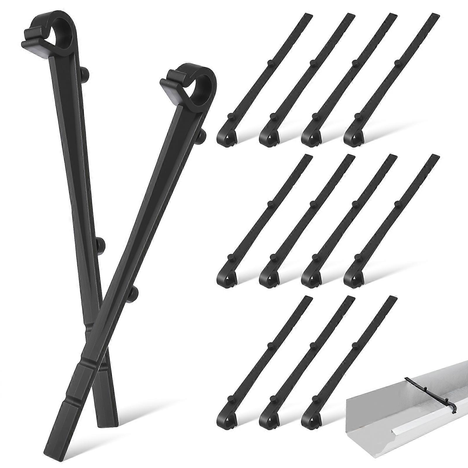20pcs Gutter Guard Clips Black Plastic Gutter Hook Fixing Clips Gutter Maintenance Installation Tool For Various Gutter Guard Styles