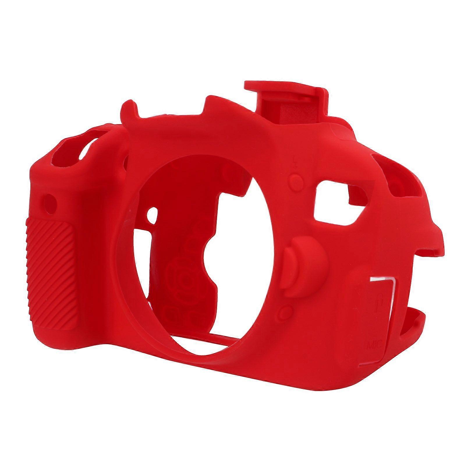 Silicone Protective Housing Case Camera Body Frame Shell Cover Skin Compatible With EOS 600D CameraRed