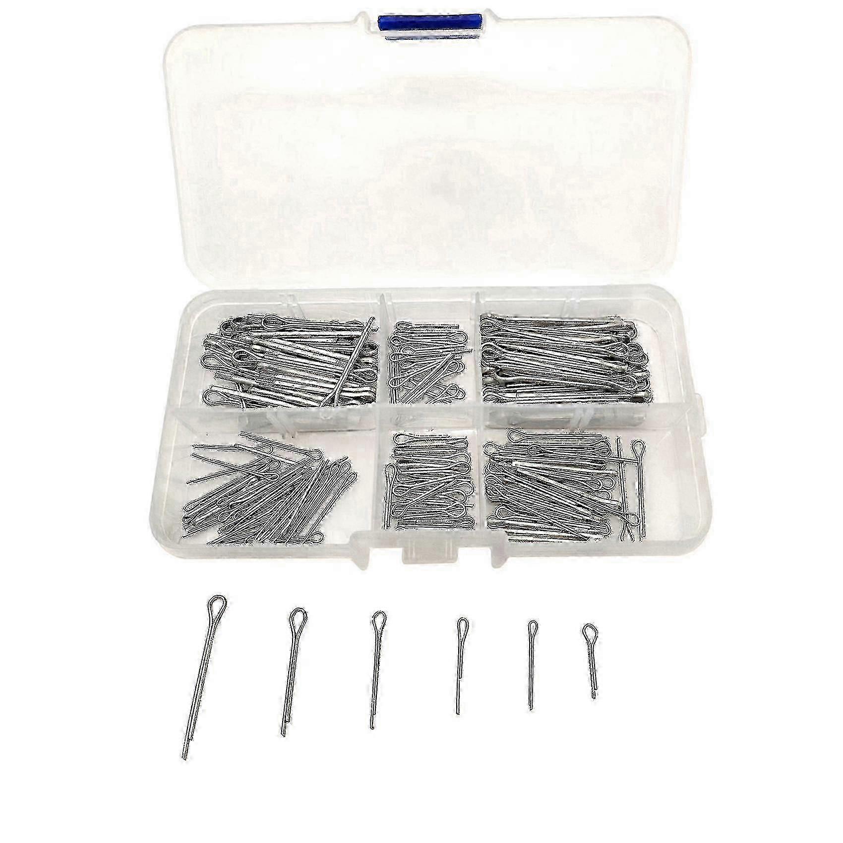 175pc Assorted Split Pins Cotter Fixings Set Zinc Plated Steel Hard Case