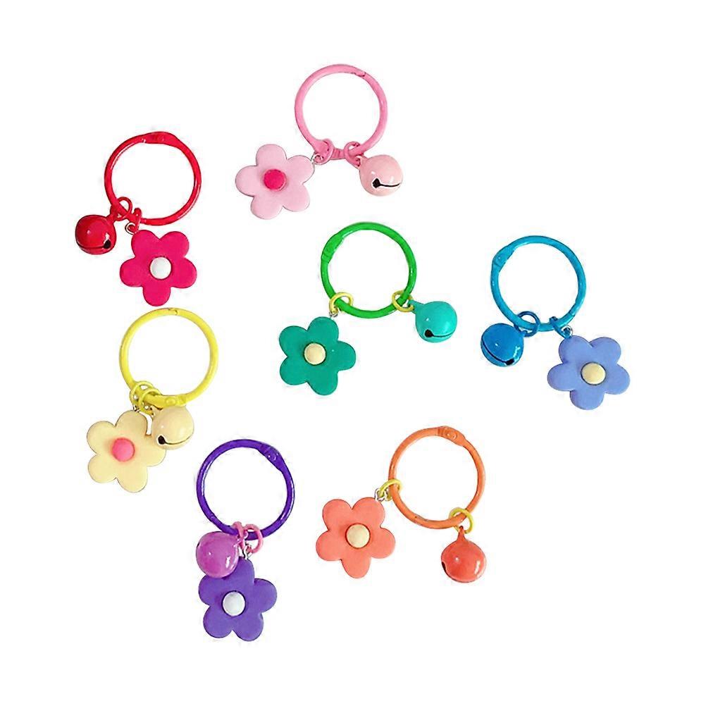 Key Ring Flower Macarons for Key Storage 7Pcs Assorted Resin Colors