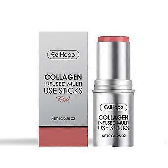Collageen make-upstick, hydraterende natuurlijke blush, lippenstift en wangenstick in meerdere kleuren, 7 g