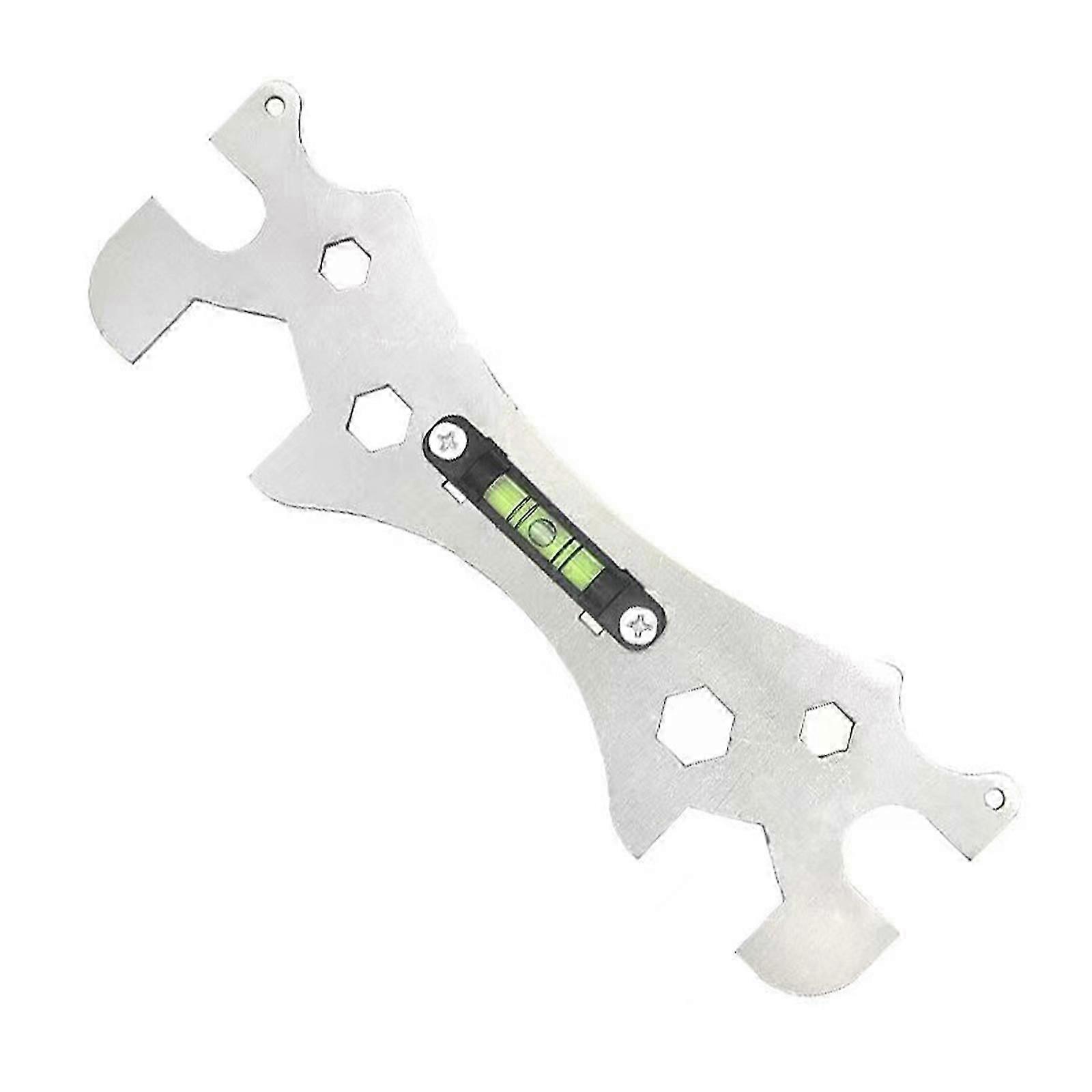 Adjustable Curved Shower Wrench with Level for Plumbing Needs