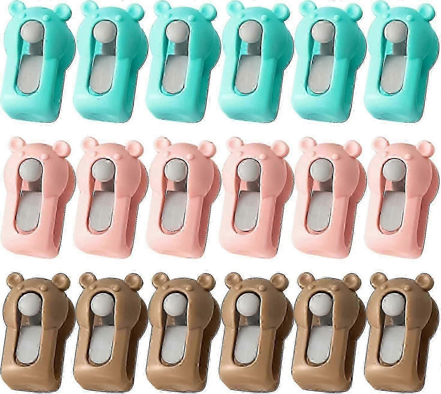 Sheet Clips: 18-Piece, Bear-Shaped, No Pins, Secure