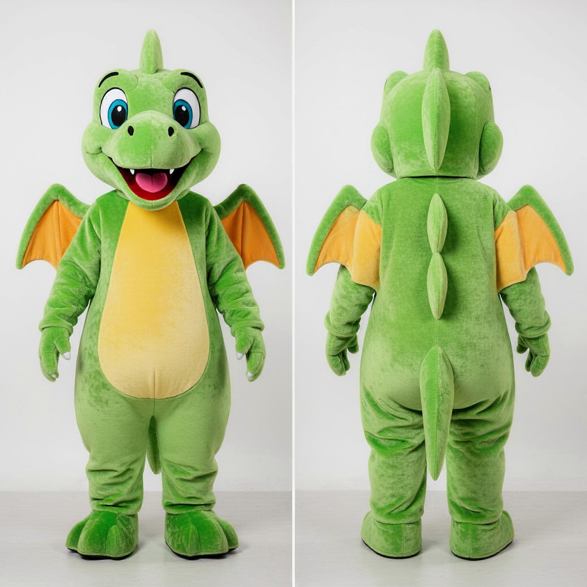 MASTICOT Lime Green Playful Pterodactyl Mascot