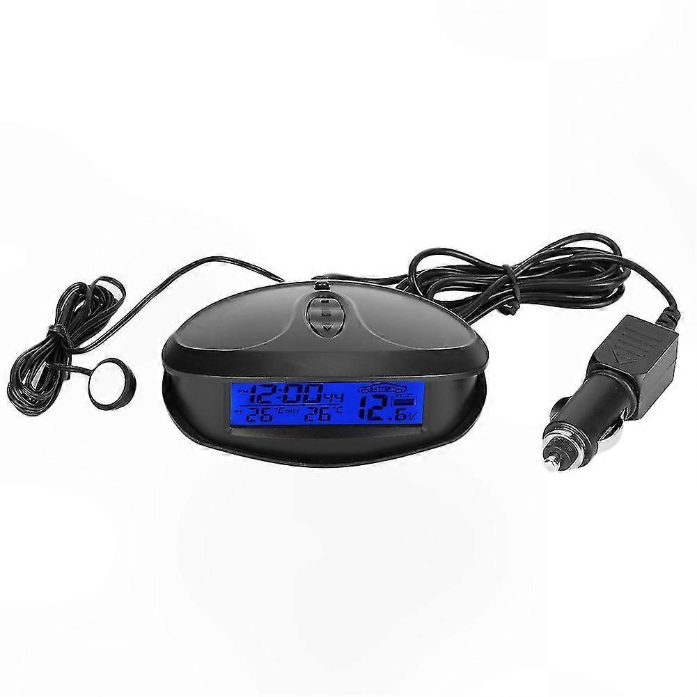 Digital LED Car Thermometer with Voltmeter and Time Display Function