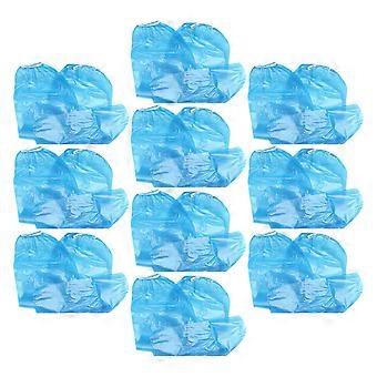 Waterproof Boot Covers Long Protective Gear for Rain 40Pcs Blue Pe Overshoes
