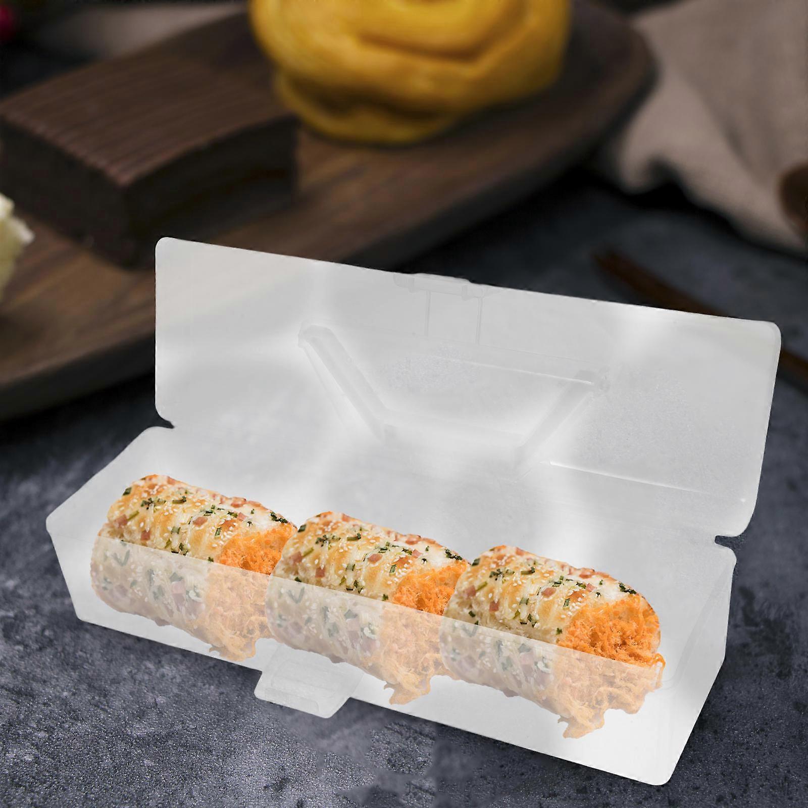Cake Boxes Roll Cake Carrier for Packaging 4Pcs Transparent PP Containers