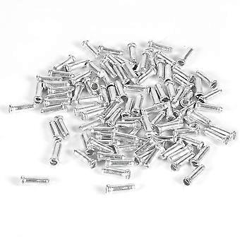 100 STÜCKE 2,5 MM Aluminium Schaltkappe Bremsleitung Kabelspitzen Endkappe (Silber)YMQX)