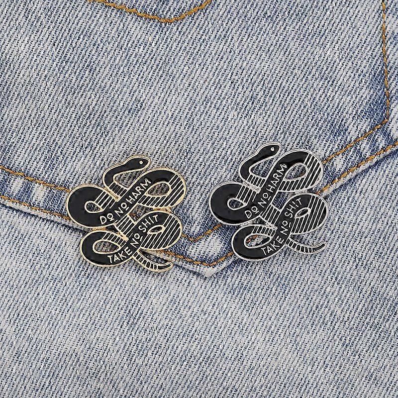 Openwork Python Texture Denim Brooches