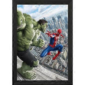 Quebra-cabeça com a imagem de Homem-Aranha contra o Hulk, modelo FOO1368.
