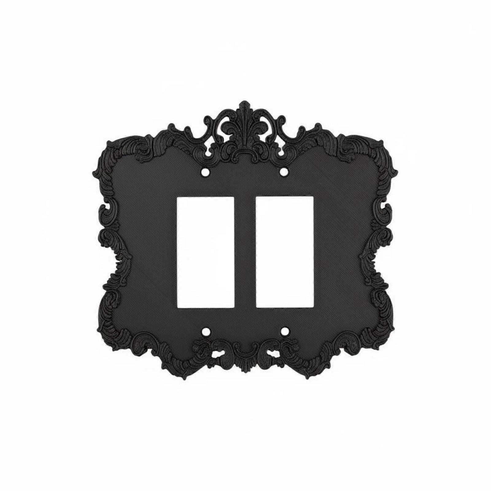 Baroque Switch Plate Frame Matte Baroque Scrollwork Switch Plate Carved Details