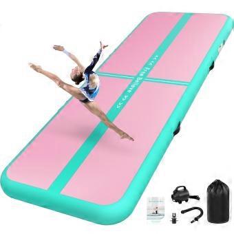 Tappeto da ginnastica gonfiabile, disponibile nelle dimensioni 2/3/4/5/6 metri, con uno spessore di 10/15 cm, completo di pompa elettrica.
