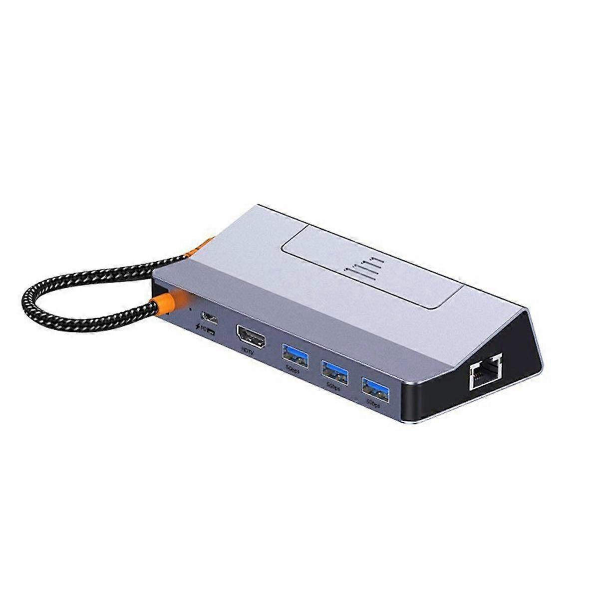 6-in-1 Multi-function Docking Station with Network Port USB 4K60 Compatible with Game Console Base