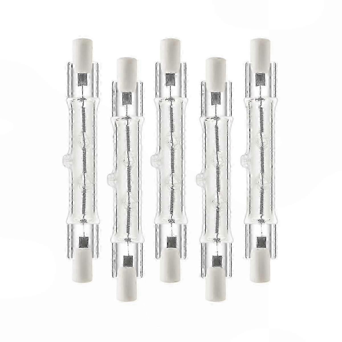 5-Pack R7s 118mm 300W 230V Linear Halogen Bulbs, Dimmable Construction Lighting Solution