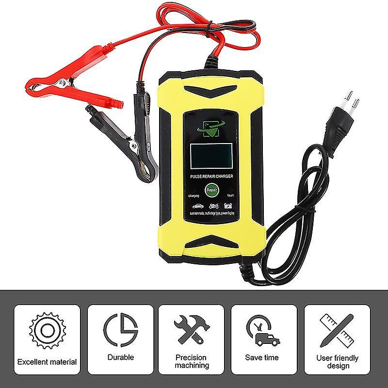 15X8cm European Gauge Vehicle Battery Chargers Auto Battery Charger Intelligent Motorcycle Pulse Imp