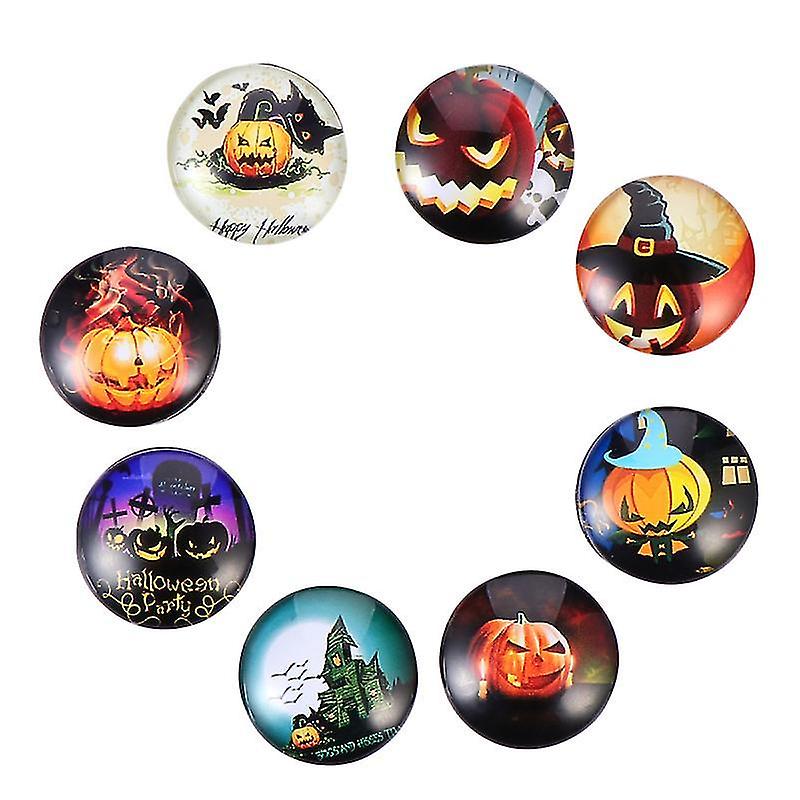 2.5X2.5x0.5cm Assorted Color Refrigerator Magnets 8pcs Halloween Refrigerator Magnetic Sticker Refri