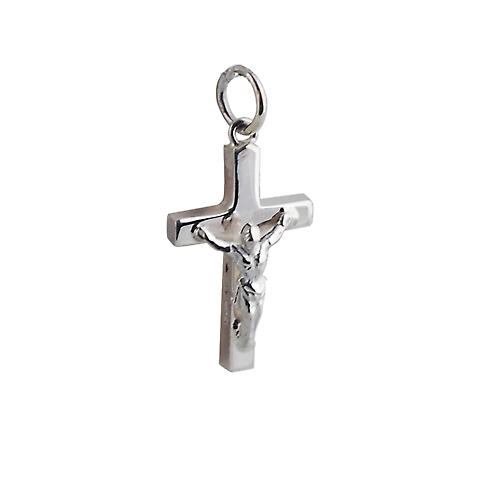 Silver 20x13mm solid block Crucifix Cross