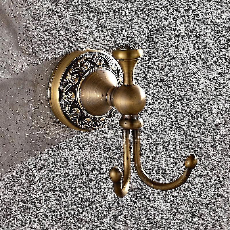 Robe Hook Retro Brass Bathroom Hook 2 Hooks Bathroom Accessory Set