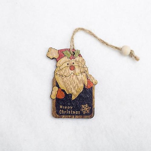 2 Pcs Creative Christmas Tree Pendants Mini Painted Small Wooden Small Pendants