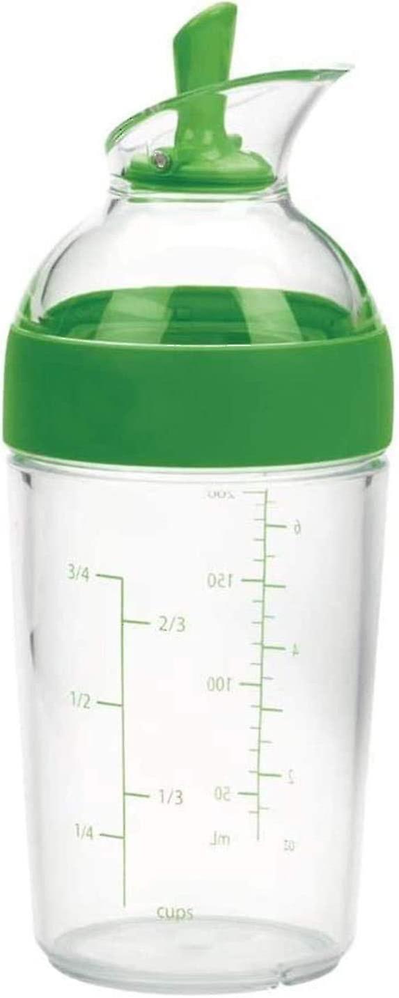 Salad Dressing Shaker Container Bottle Universal Manual Sauces Mixer Juice Mixing Bottle- Green