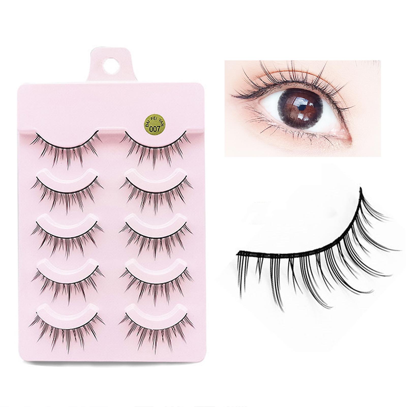 5 Pairs Of Reusable False Eyelashes Long Extension Eyelashes Packeasy To Use For Women Girls Makeup Diy
