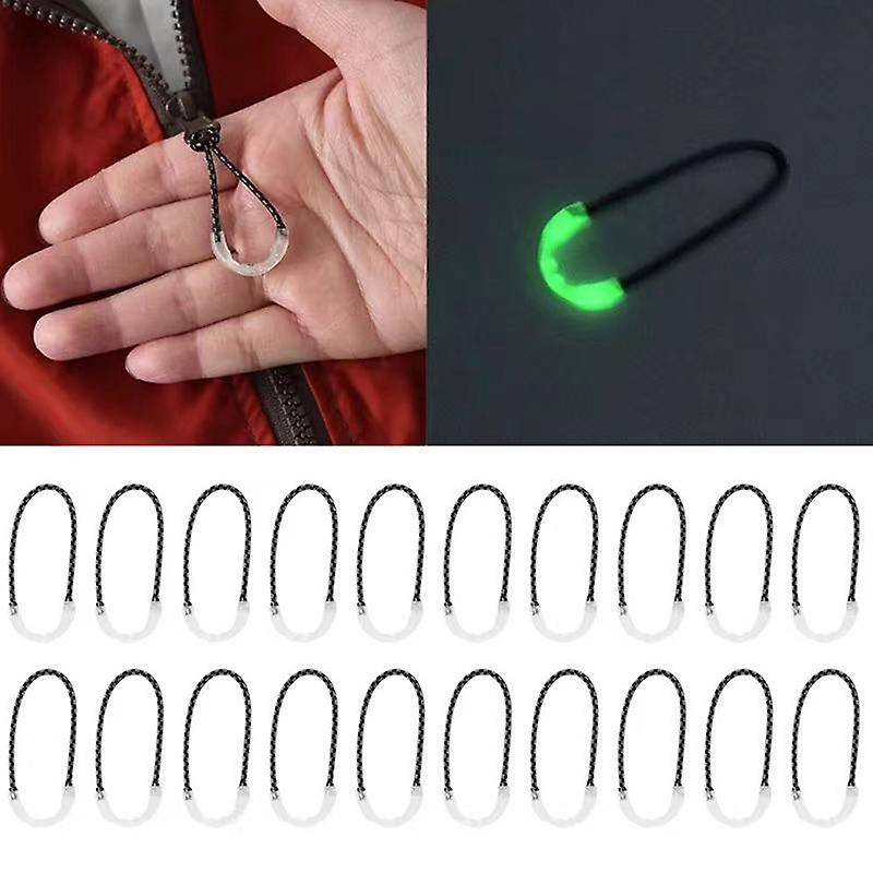 10pc Glow In The Dark Zipper Puller Head Anti-lost Luminous Pull Zipper Backpack