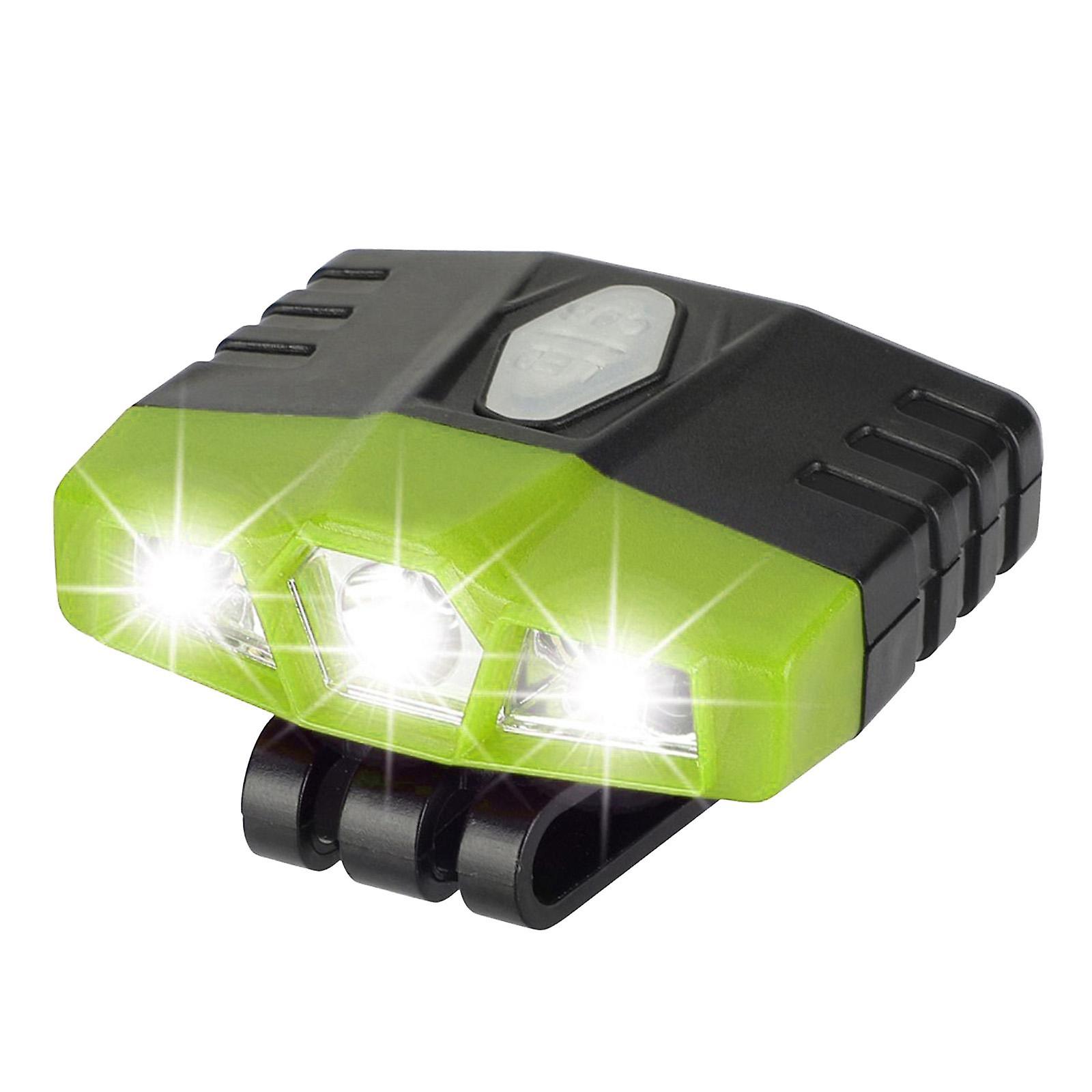LED COB Cap Headlamp Torch USB Rechargeable Clip-on Lamp Hunting Light Green