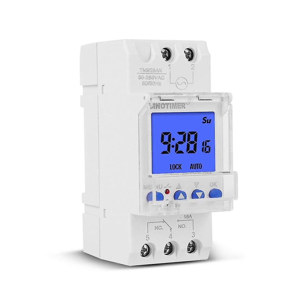 Tm928ak Smart Screen Display Replaceable Battery Rail Timer Switch Backlight 85-265v 16a