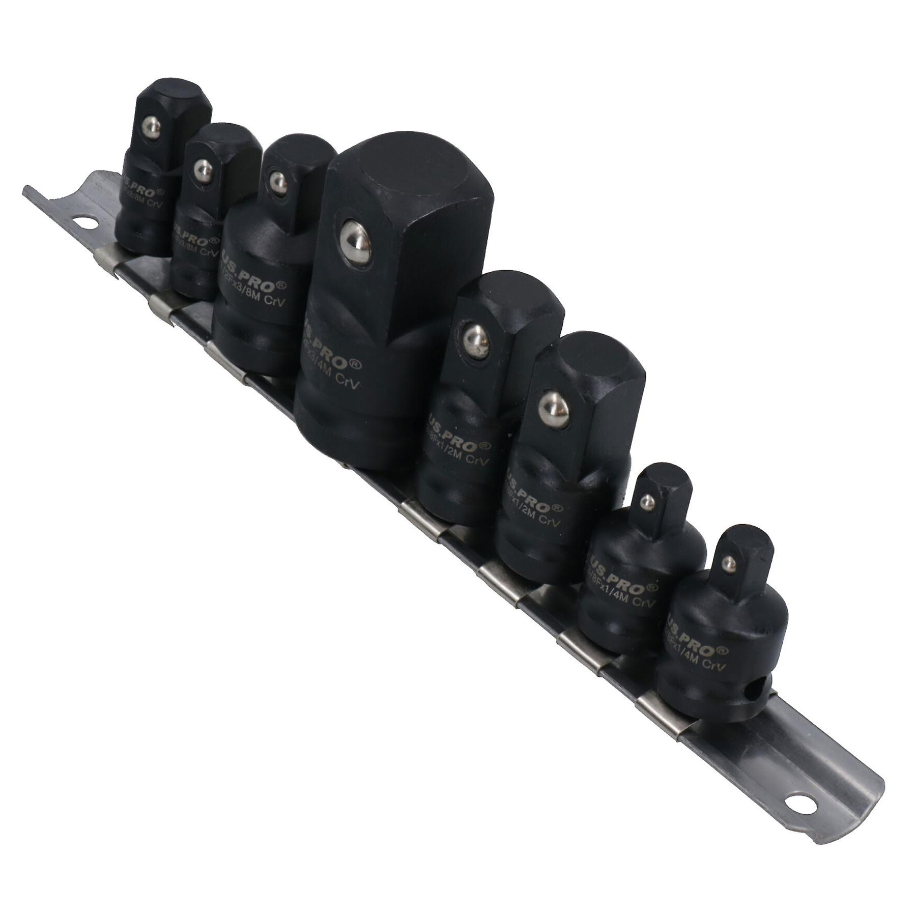 8pc Impact Socket Adaptor Adapter Step Up Down Reducer Converter On Rail