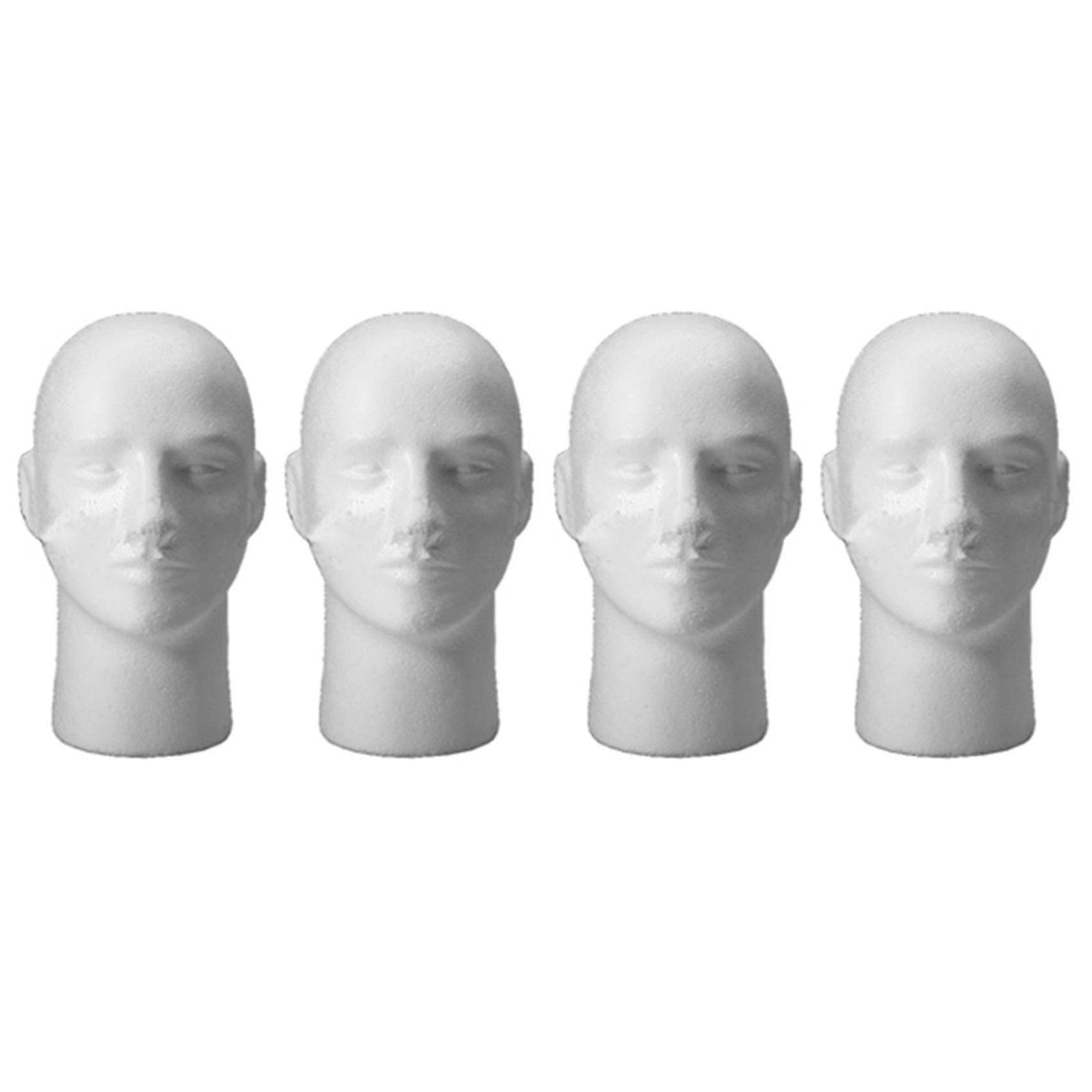 4x Mann Kvinne Skum Styrofoam Mannequin Manikin Head Stand Modell Parykkhatt Display