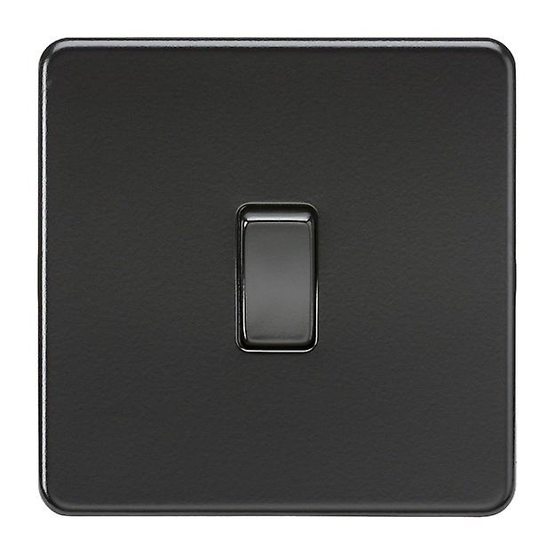 Knightsbridge Screwless 10AX 1G 2-Way Switch - Matt Black with black rocker - SF2000MBB