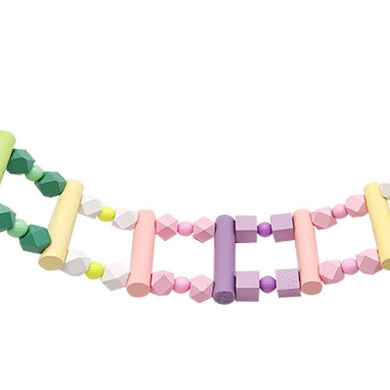 Bird Ladder Bridge Hanging Wooden Parrot Swing Bridge for Bird Macaws Cockatiels Parakeets African Grey Rainbow (18.5in) 