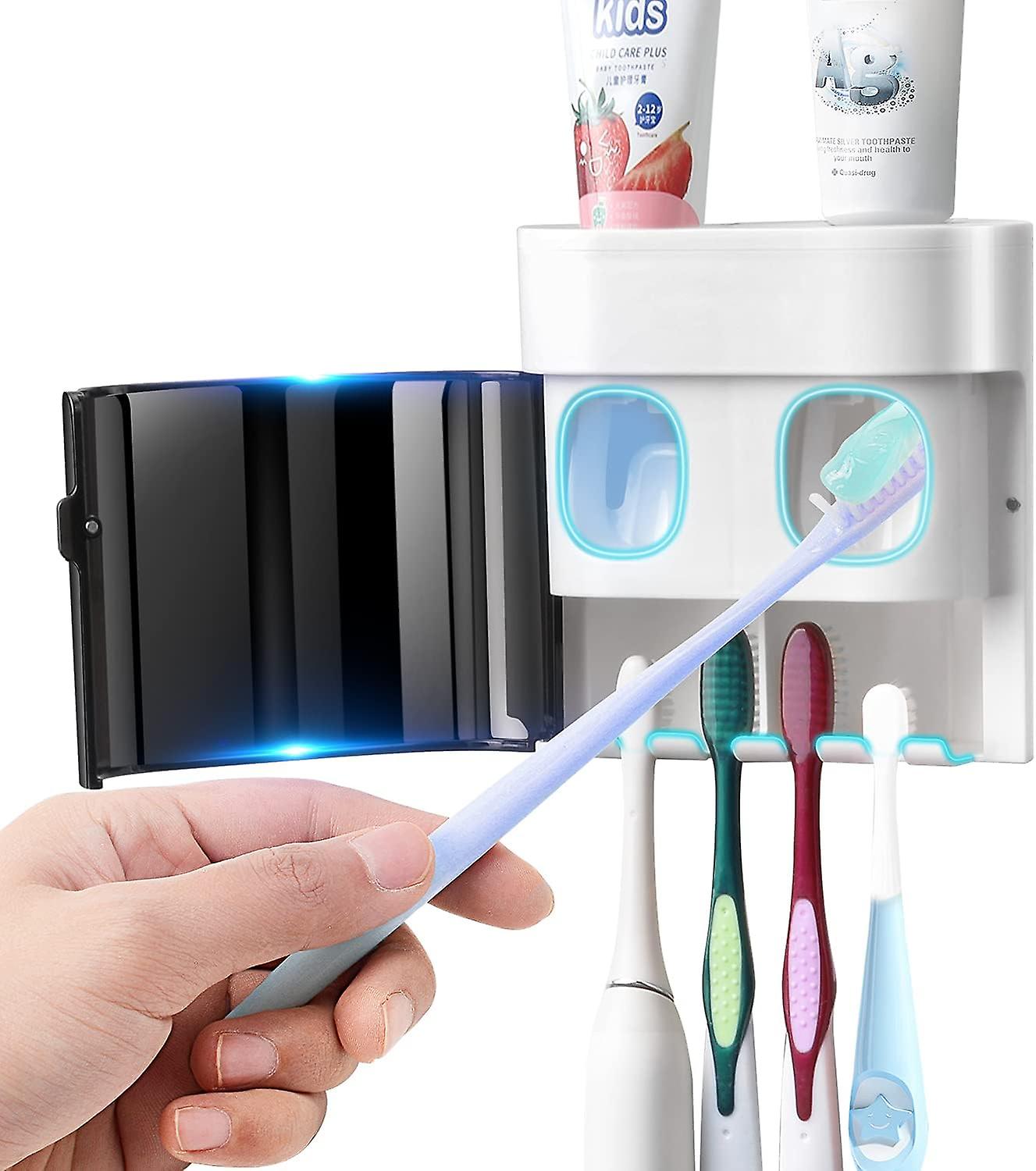 1pc  Toothbrush Holder Toothpaste Dispenser Wall Mounted